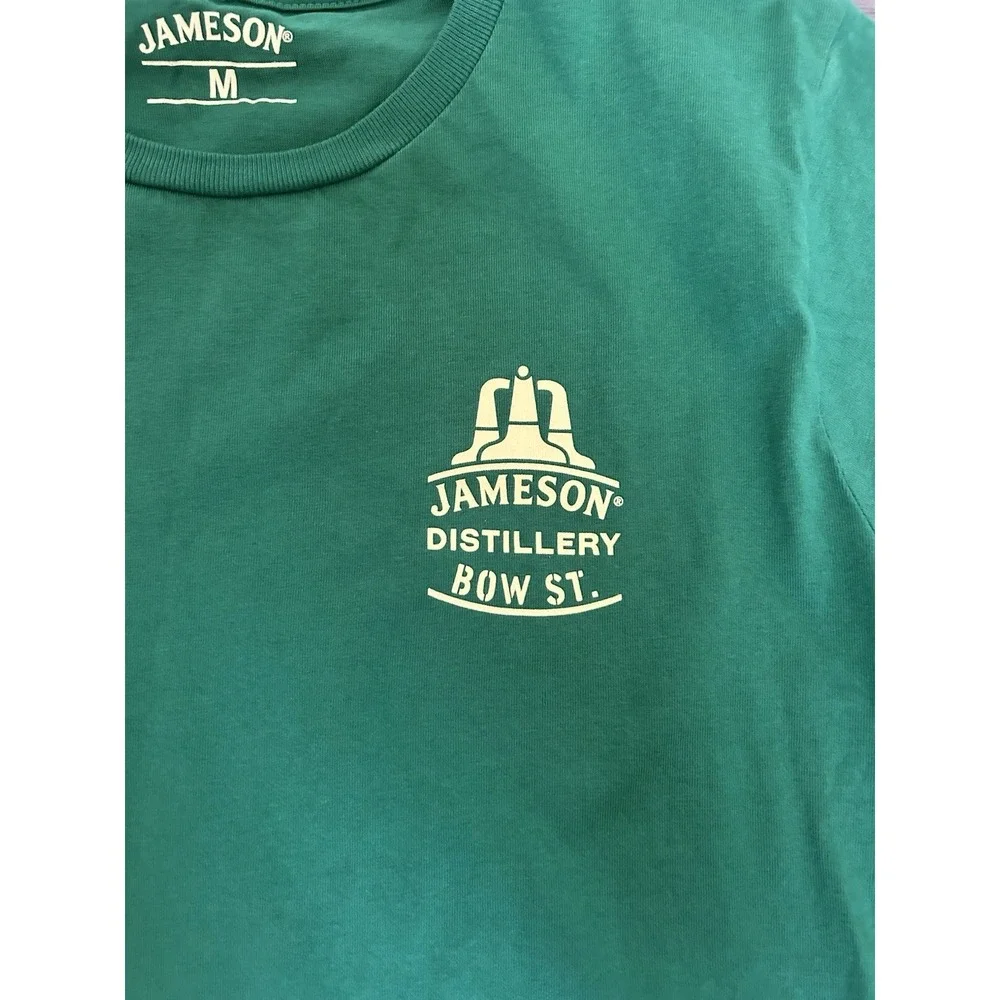 100% Cotton Jameson Bow St. Distillery Green Advertising T-Shirt, Size M